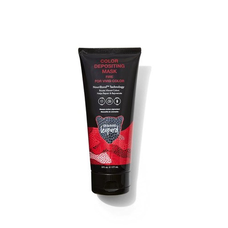 Strawberry Leopard Fire Color Depositing Mask 6 Fl Oz, Boosts Vibrant Colors, Vegan, Cruelty-Free, Gluten-Free