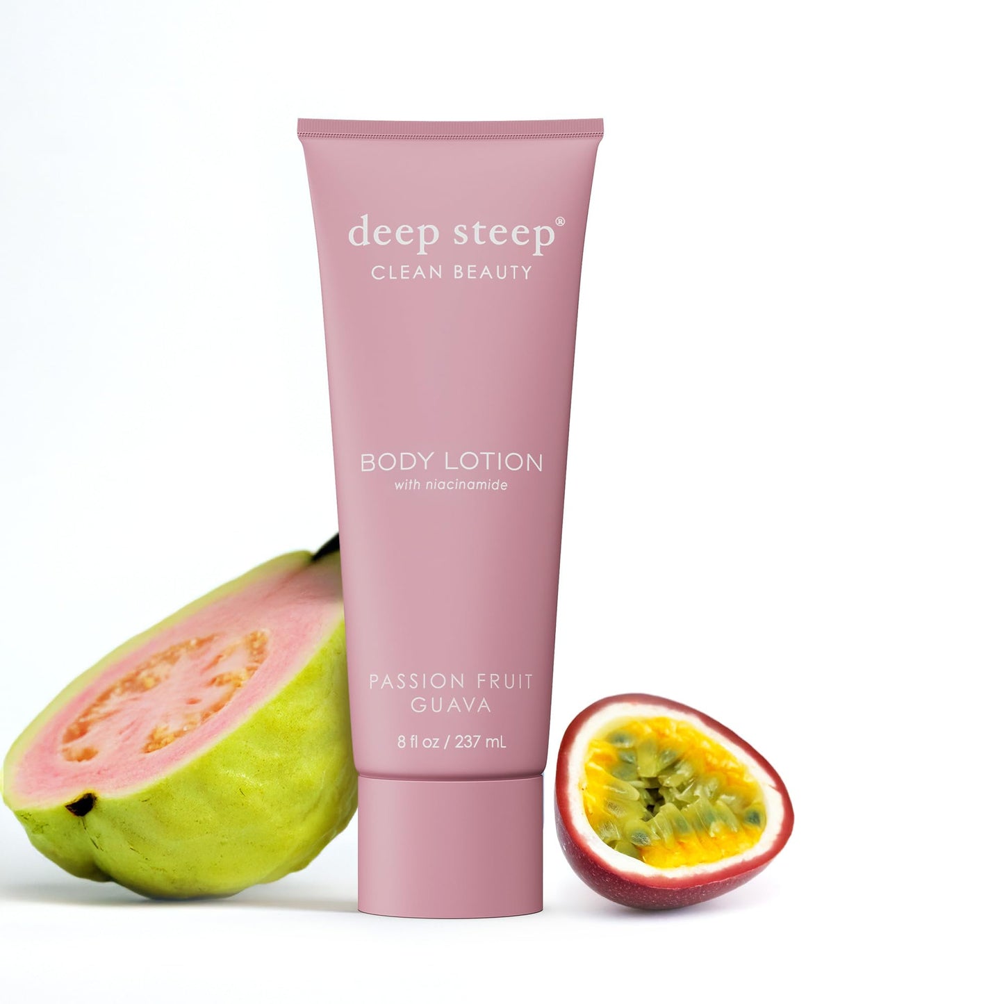 Deep Steep Body Lotion, Passion Fruit Guava, 8 oz – Moisturizer with Coconut Oil, Shea Butter, Argan Oil, Aloe Vera & Niacinamide – Vegan, Clean Beauty, Daily Skin Hydration