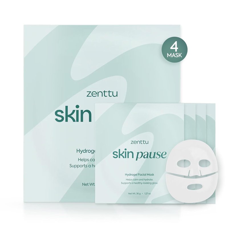 Korean Collagen Face Mask - Hydrogel Technology for Pore Minimizing & Plumping | 1.19oz (34g) x 4 Pack