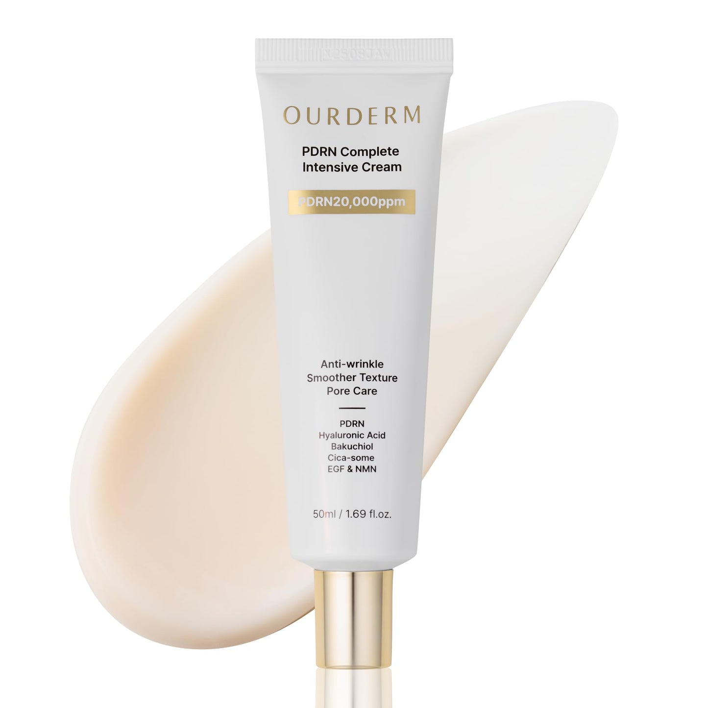 OURDERM PDRN Complete Intensive Cream, PDRN 20,000ppm Daily Face Moisturizer for Skin Hydration & Conditioning, Lightweight Korean Skincare Formula