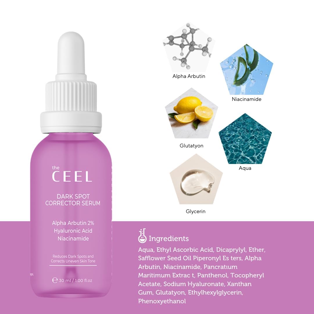 The Ceel Dark Spot Correcting Serum with Glutathione & Niacinamide – Brightening Facial Serum for Uneven Skin Tone, Hyperpigmentation & Dark Spots – Lightweight Face Serum – 30ml - 1.0 fl.oz