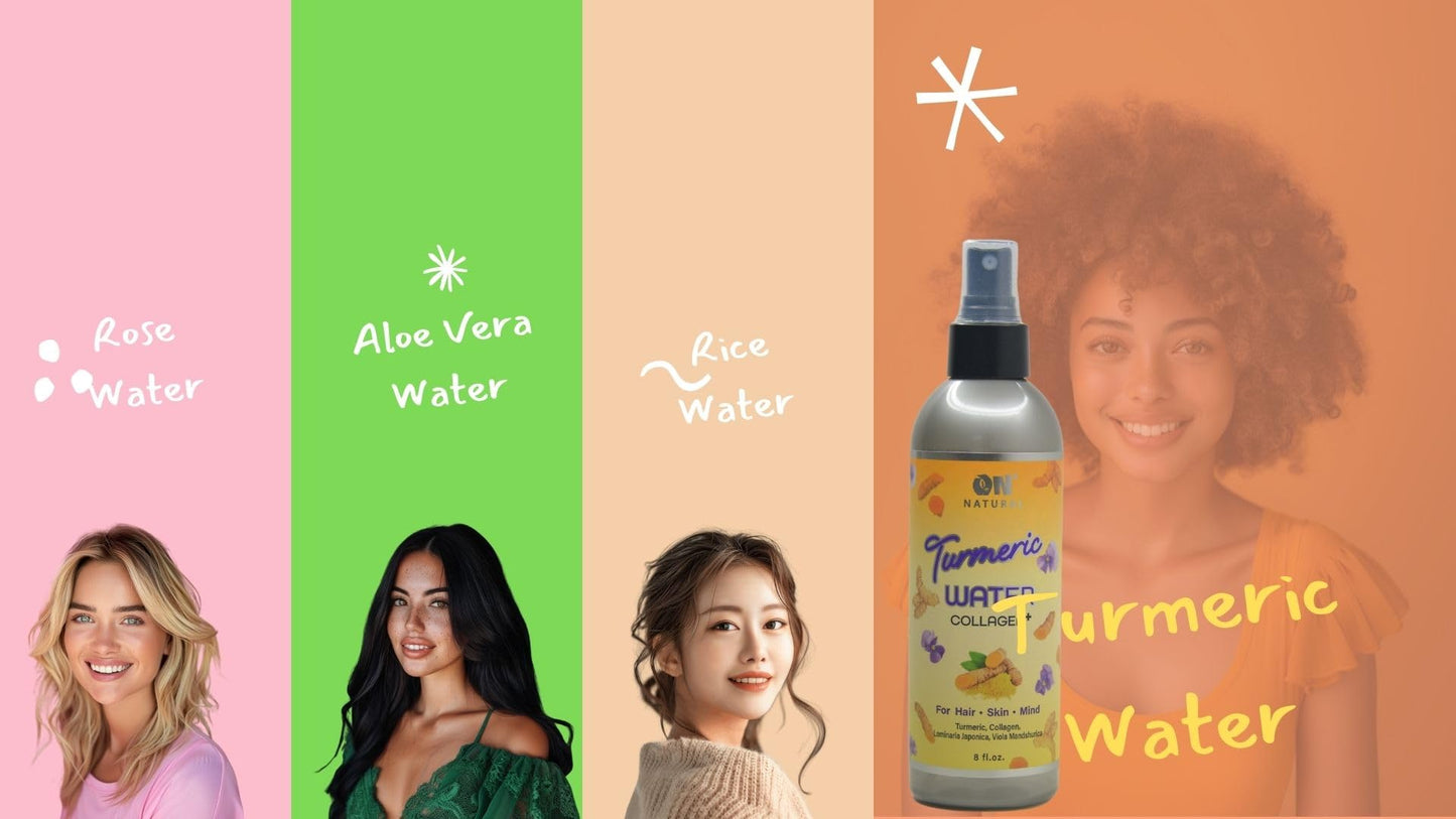 Turmeric Water Collagen Facial and Hair Mist, 8oz Facial and Hair Mist