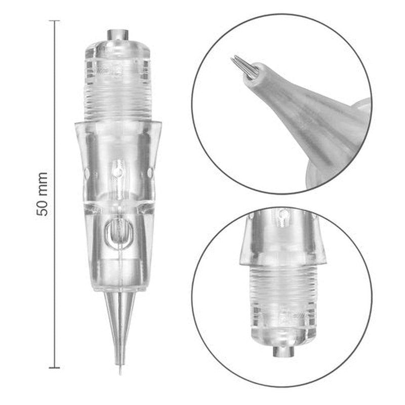CHUSE C22 Prevents Ink Spitback Safety Tattoo Pro Cartridges Needles Permanent Makeup Needles Box of 10Pcs (3R 0.3)