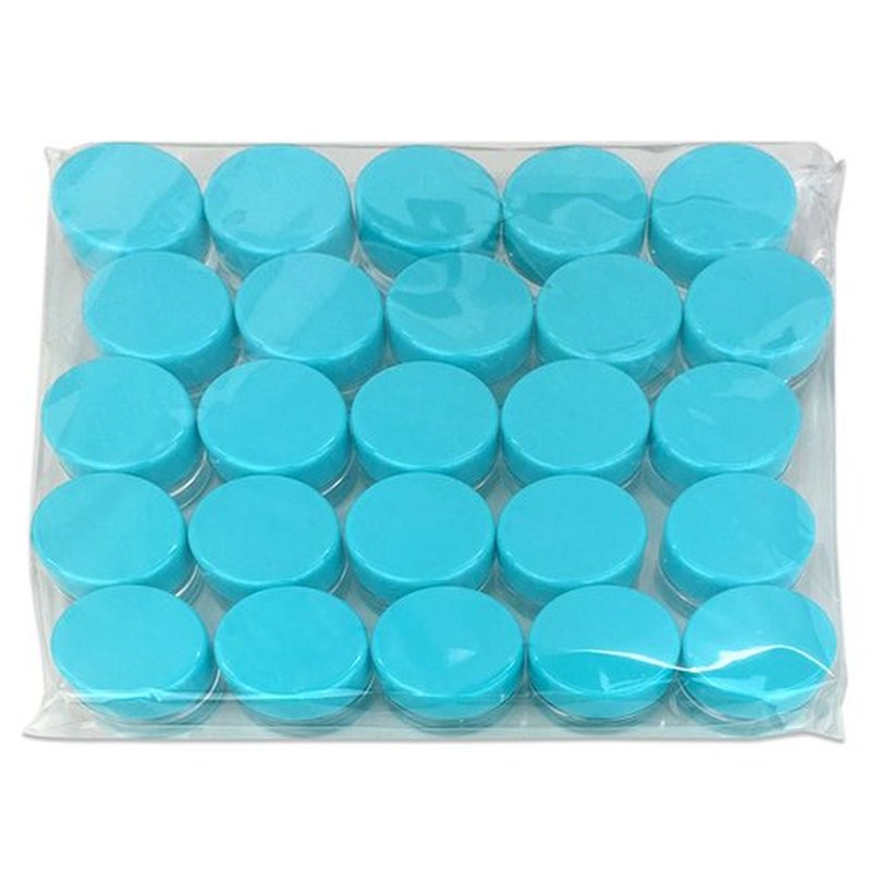Beauticom 3g/3ml (0.1 Fl Oz) Round Clear Plastic Jars with Round Top Lids for Creams, Lotions, Make Up, Powders, Glitters, and more... (Color: Teal Lid Quantity: 50 Pieces)
