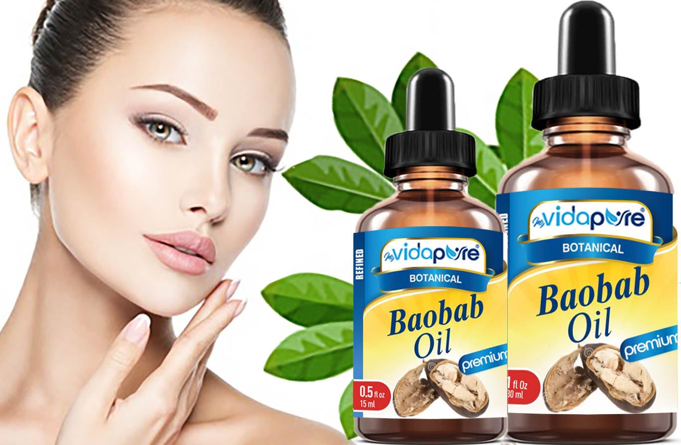 MYVIDAPURE 100% Pure BAOBAB OIL WILD GROWTH RAW for Skin, Hair, Lip and Nail Care. (0.5 Fl Oz)