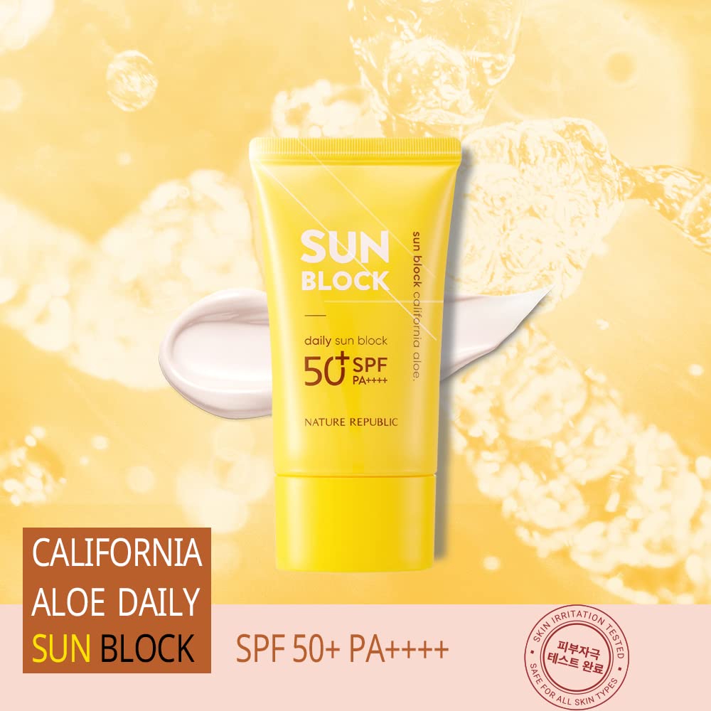 California Aloe Daily Sun Block SPF 50+ PA++++ - 1.92 fl oz | Nature Republic