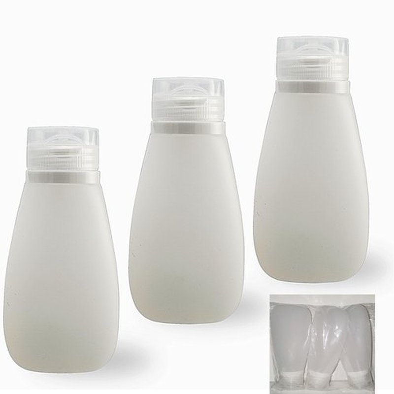 LYOB Travel Bottles for Toiletries, TSA Approved 3oz Leak Proof Silicone Soft Refillable Squeeze Travel Size Containers BPA Free for Cleansers, Lotions, Shampoo, Conditioner 3pk (Clear)