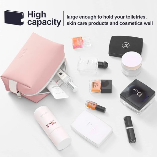 Prite Small Makeup Bag Travel Cosmetic Bag,lipstick pouch,Zipper Pouch,Great Gifts for Women,Waterproof Toiletry Bag Accessories Organizer Gifts(pink)