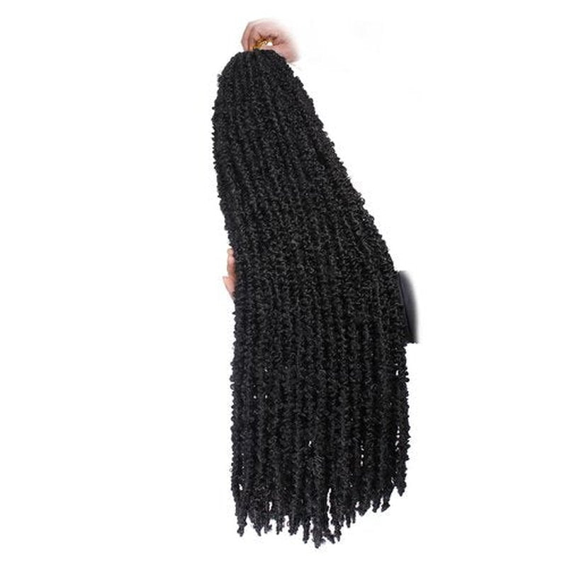 ZRQ 36 Inch Butterfly Locs Crochet Hair 6 Packs Pre-twisted Distressed Locs 36 In Goddess Locs Crochet Braids Synthetic Boho Locs Hair Extensions 1B#