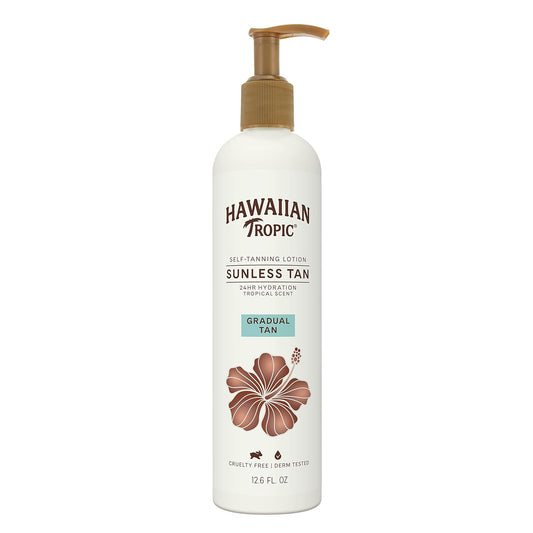 Hawaiian Tropic Sunless Tan Gradual Tanning Lotion, 12.6oz | Gradual Tan Self Tanning Lotion, Sunless Tanner, Hawaiian Tropic Tanning Lotion, 12.6oz (Pack of 2)