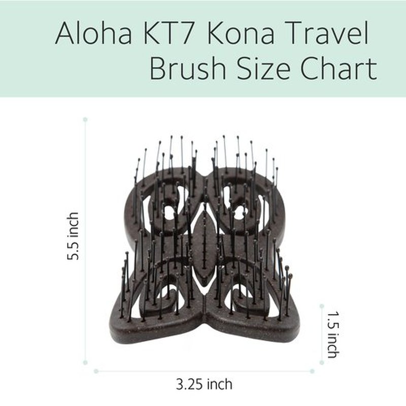 Ibiza Hair Aloha-Series KT7 Kona Travel Brush - Vented Mini Hairbrush for Detangling, Portable Hair Care for Dry or Thick Hair Perfect for Purse or Travel