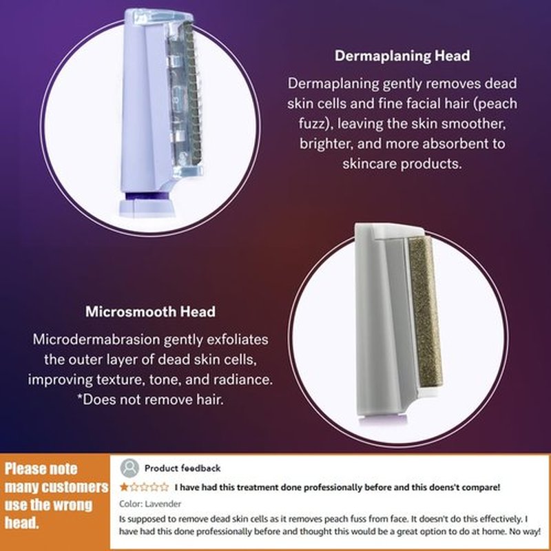 Michael Todd Beauty - Sonicsmooth Pro+ Dermaplaning System - with LED Light - 2 in 1 Women's Face Exoliation & Peach Fuzz Hair Remover - 16 Safety Tips & 2 Microdermabrasion Tips
