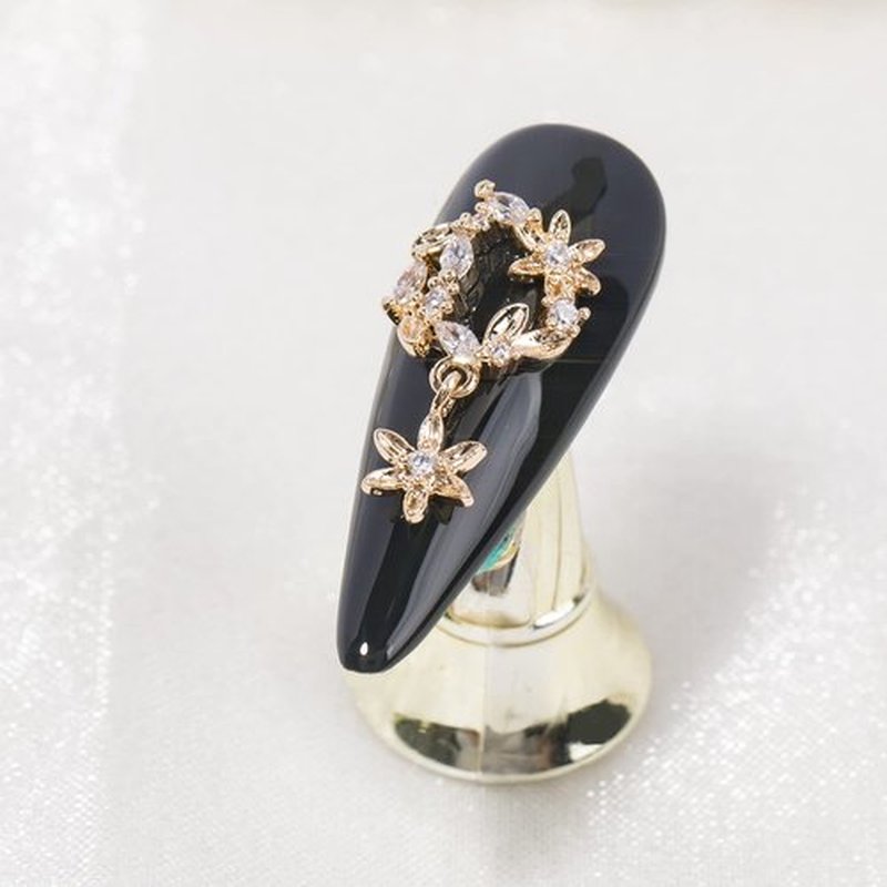 12pcs Gold Nail Charms Nail Metal Alloy Luxury White Zirconia Rhinestone for Nail Glitter Nail Crystal Gemstone Jewellery Nail Diamond Rhinestone Charm for Girl Woman Craft DIY Nail Art Decoration
