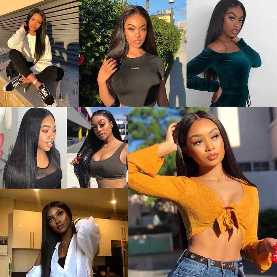 10 12 14 inch Straight Human Hair Bundles Brazilian Straight Bundles Real Unprocessed Virgin Hair Natural Color Human Hair Straight Bundles