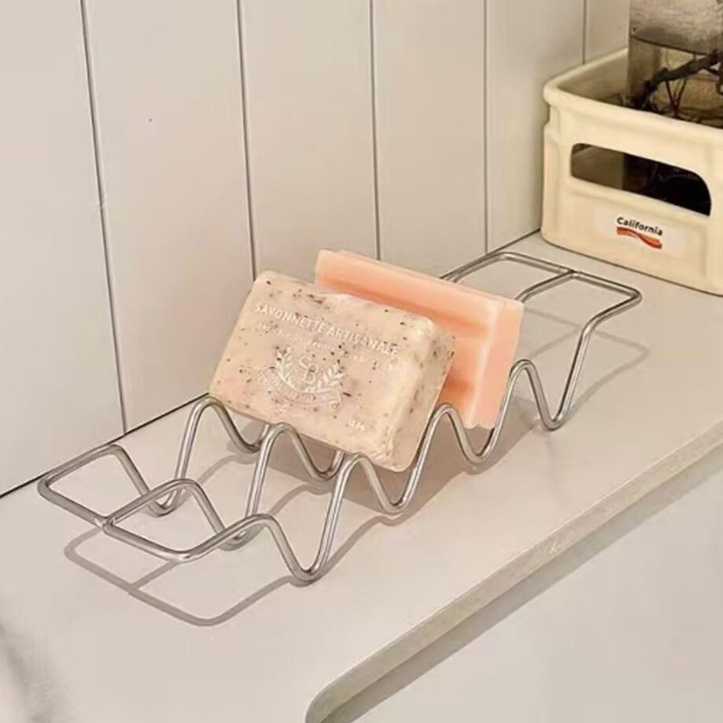 4 Tier Soap Bar Holder, 304 Stainless Steel Soap Dish for Bathroom, Shampoo Bar Dish Rack, Sponge Rack for Kitchen Sink (2PCS-Silver)