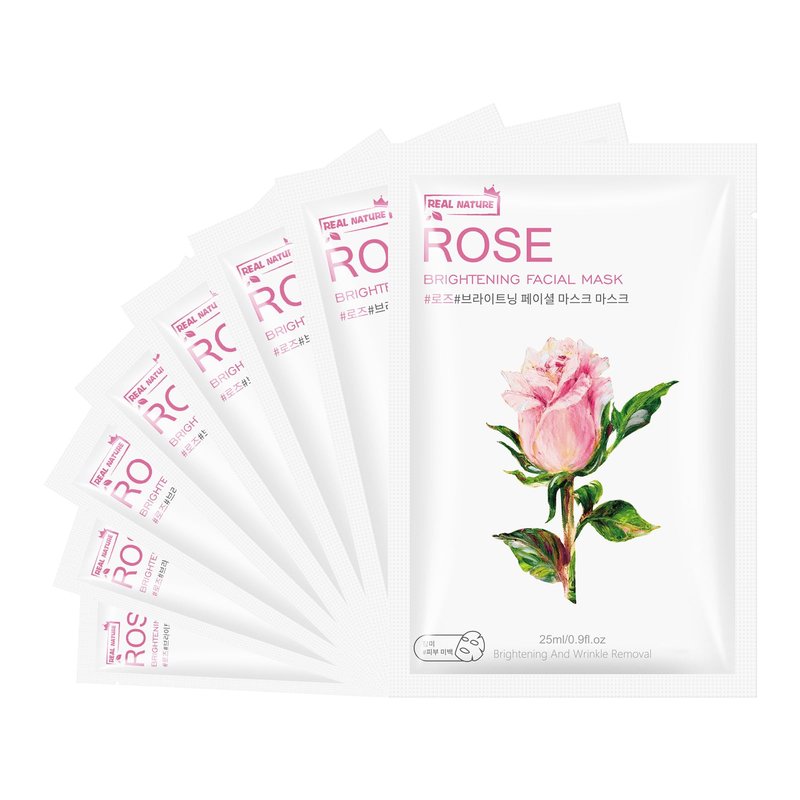 GUOYAOLIFU Hydrating Facial Masks Skincare for Women,White Rose Face Mask Sheet Skincare, Moisturizing Face Mask for All Skin Types (8-Packs)