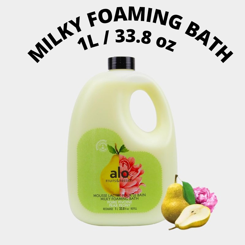 Fruits & Passion Pear Peony Milky Foaming Bath Refill - 33.8 fl oz | Luxurious Canadian Bath Experience