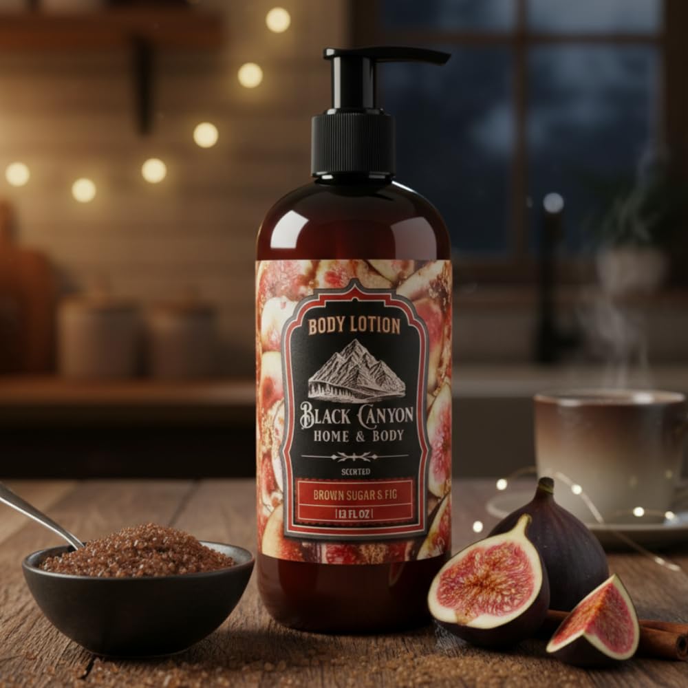 Black Canyon Brown Sugar & Fig Scented Body Lotion with Lanolin and Jojoba Oil, 12 Oz