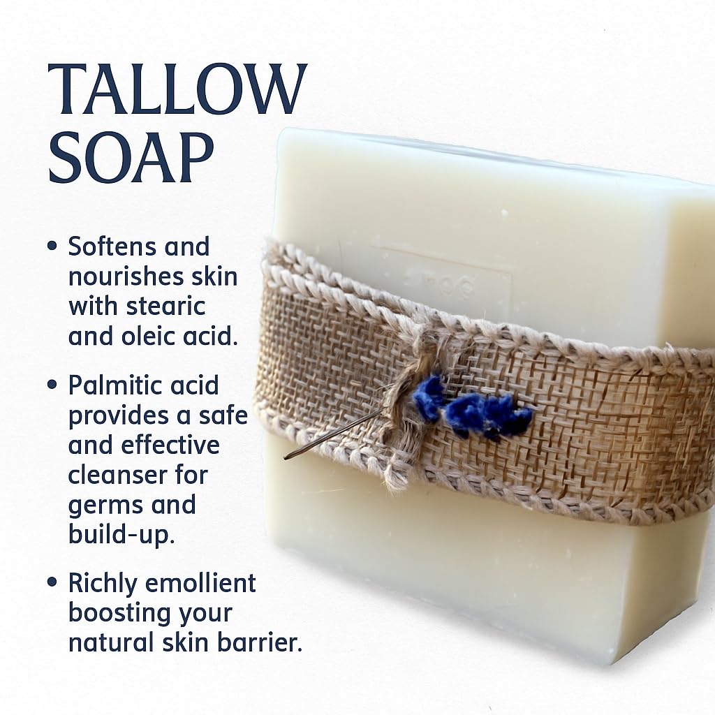 Farmhouse Cat Grass-Fed Tallow Soap Bar – Cold Process Soap for Sensitive Skin – Bergamot, Lavender, Jasmine & Sandalwood Scent – Artisan Face & Body Bar – Natural Skincare Gift for Men & Women