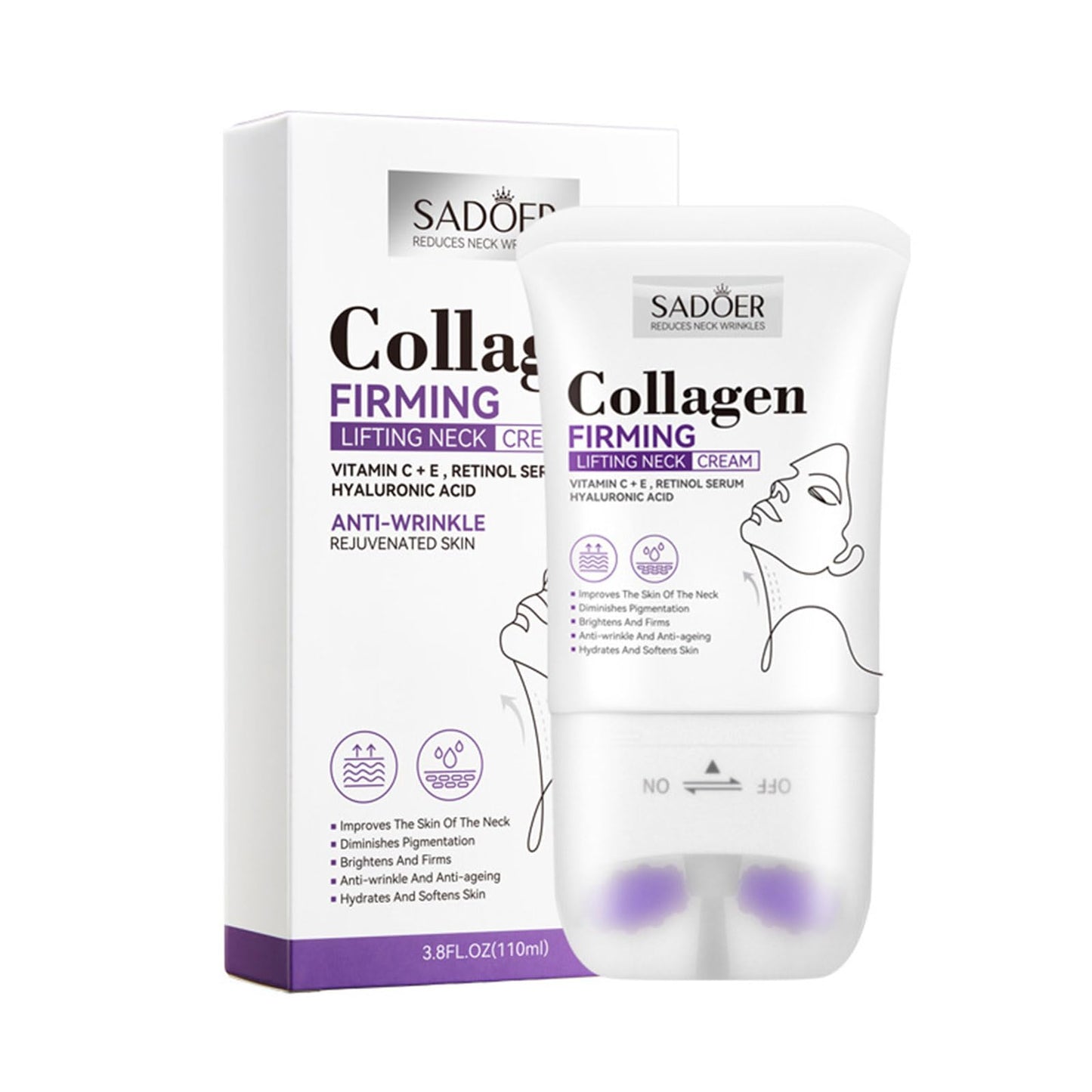 Neck Cream,Neck Creams for Firming Roller,Neck Creams for Tightening Best for Older Women,Relieve Edema In The Neck,Reduce Wrinkles Fine Lines and Double Chin,Firm and Lift Sagging Skin,(1PCS）