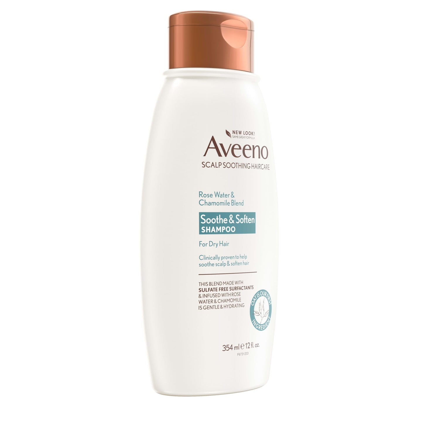 Aveeno Rose Water & Chamomile Shampoo for Dry Hair, Hydrating, 12 fl oz(Packaging May Vary)