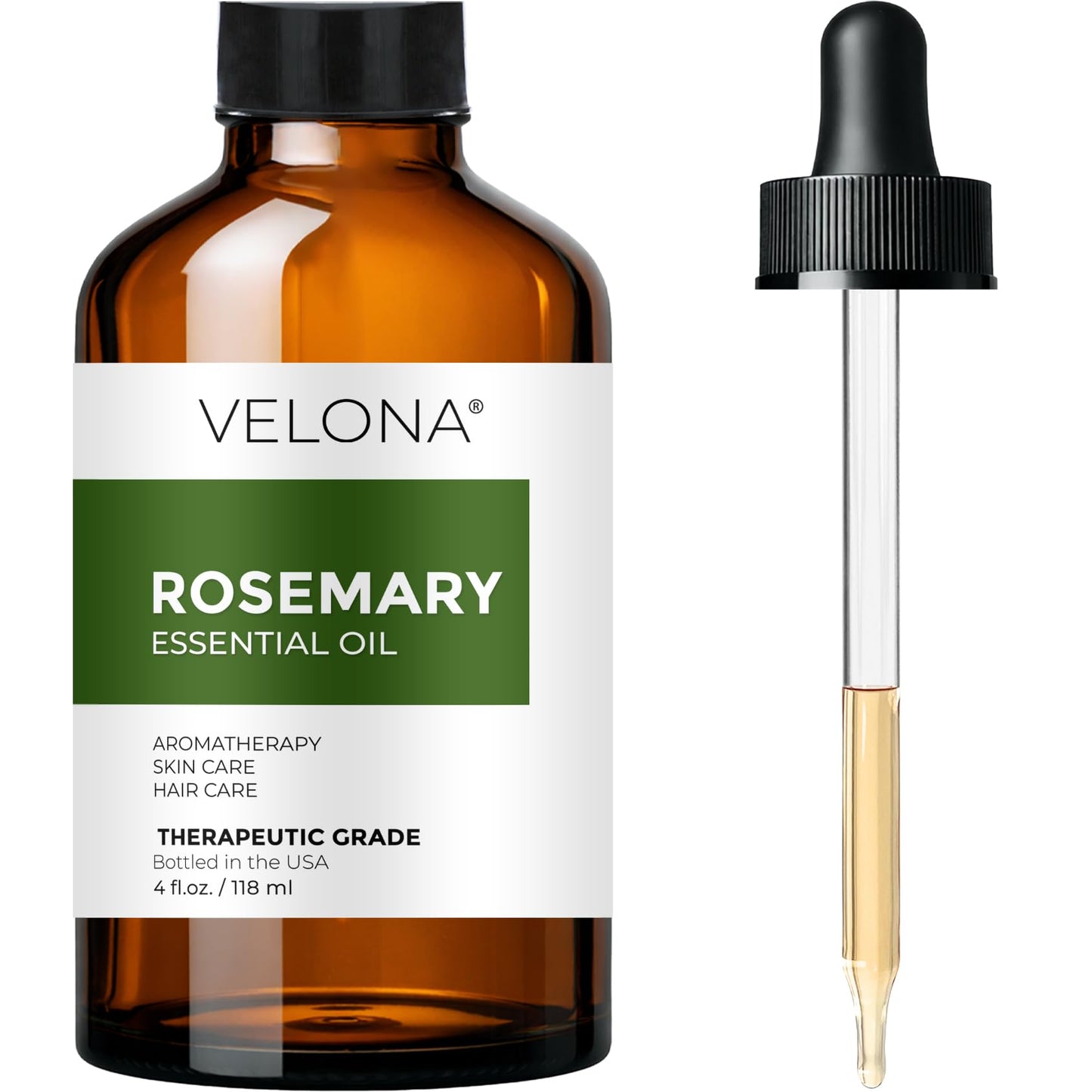 velona Rosemary Essential Oil - 4 Fl Oz | Therapeutic Grade | for Aromatherapy Diffuser, Massage, Skincare, Haircare, Soapmaking