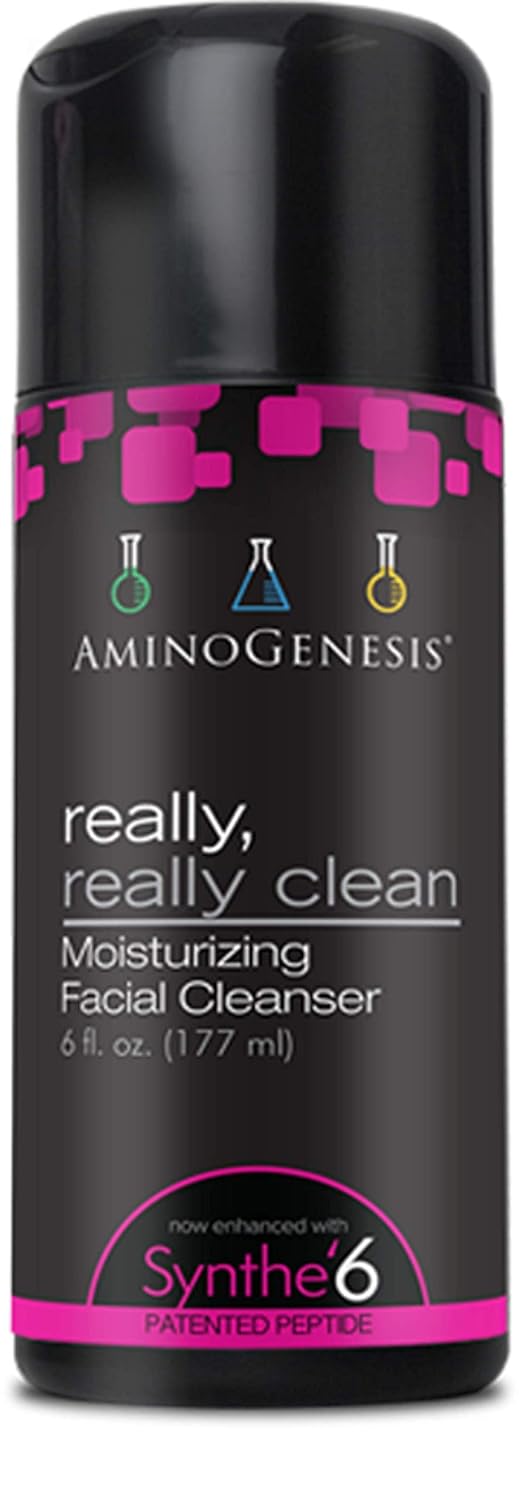 AminoGenesis Daily Facial Cleanser - Anti-Aging Face Wash for Oily, Dry, Sensitive & Acne-Prone Skin