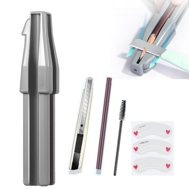 FETNHU Eyebrow Pencil Sharpener, Stainless Steel Blade, Size Adjuster, Professional-Grade Cosmetic Sharpener, Women Makeup Pencil Sharpener for Lip Liner Eyeliner Eye Brow Pencils (1Set)