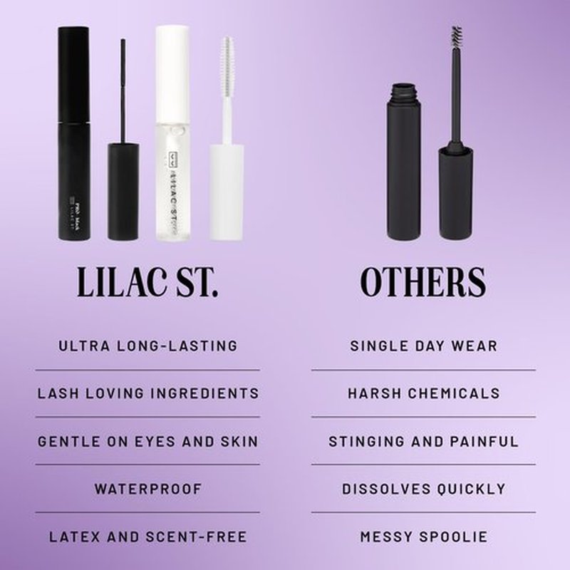 Lilac St - PRO Lash Glue & Lilac Lash Crystal Coat - Long Lasting & Fast Drying Lash Application Glue - Sealant for Extended Lash Wear, Reduce Stickiness & Keeps Lashes Clean - Waterproof, Vegan