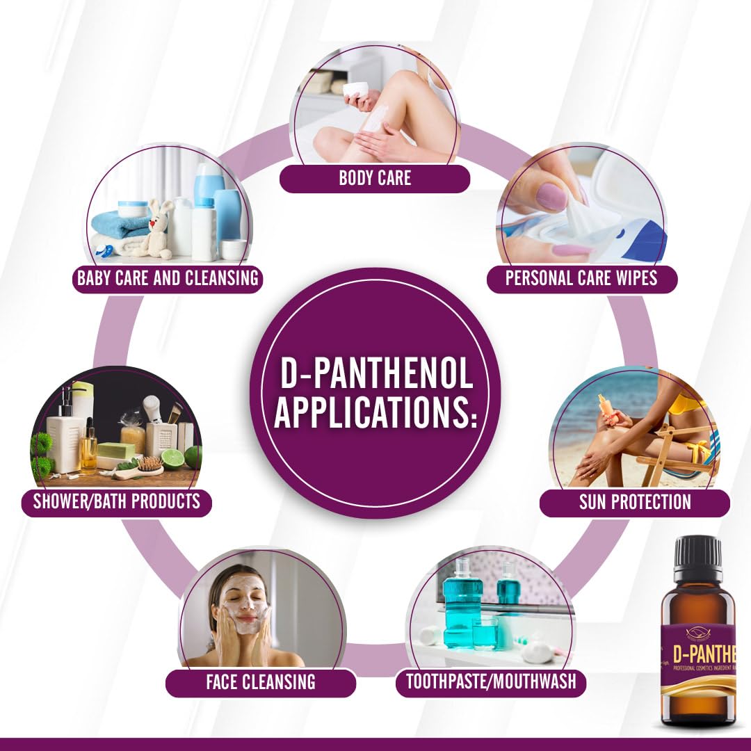 Artekas Innovation - D-PANTHENOL - Oil - Cosmetic Grade - 76.9% Concentration - for Homemade Skin, Hair and Nail Products - 1 Oz