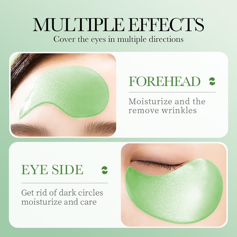 BEUKING Aloe Vera Eye Masks - 60 PCS Under Eye Patches for Puffiness & Dark Circle, Moisturizing Firming Eyes Gel Pad Patches for Bag Puffiness Daily Skincare, Gifts for Women