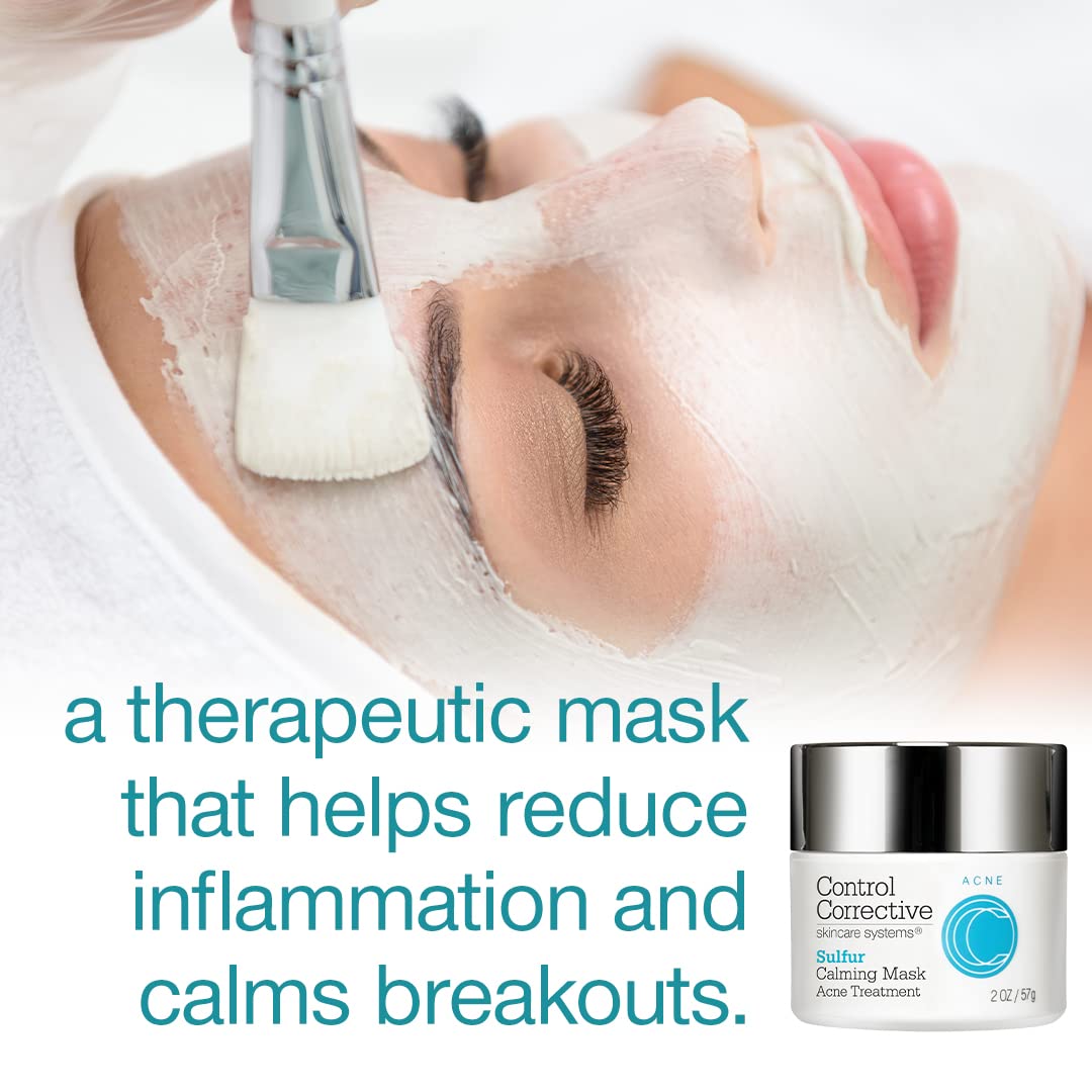 CONTROL CORRECTIVE Sulfur Calming Mask – 10% Sulfur with Aloe and Clay for Oil Control and Soothing Care, 2 oz