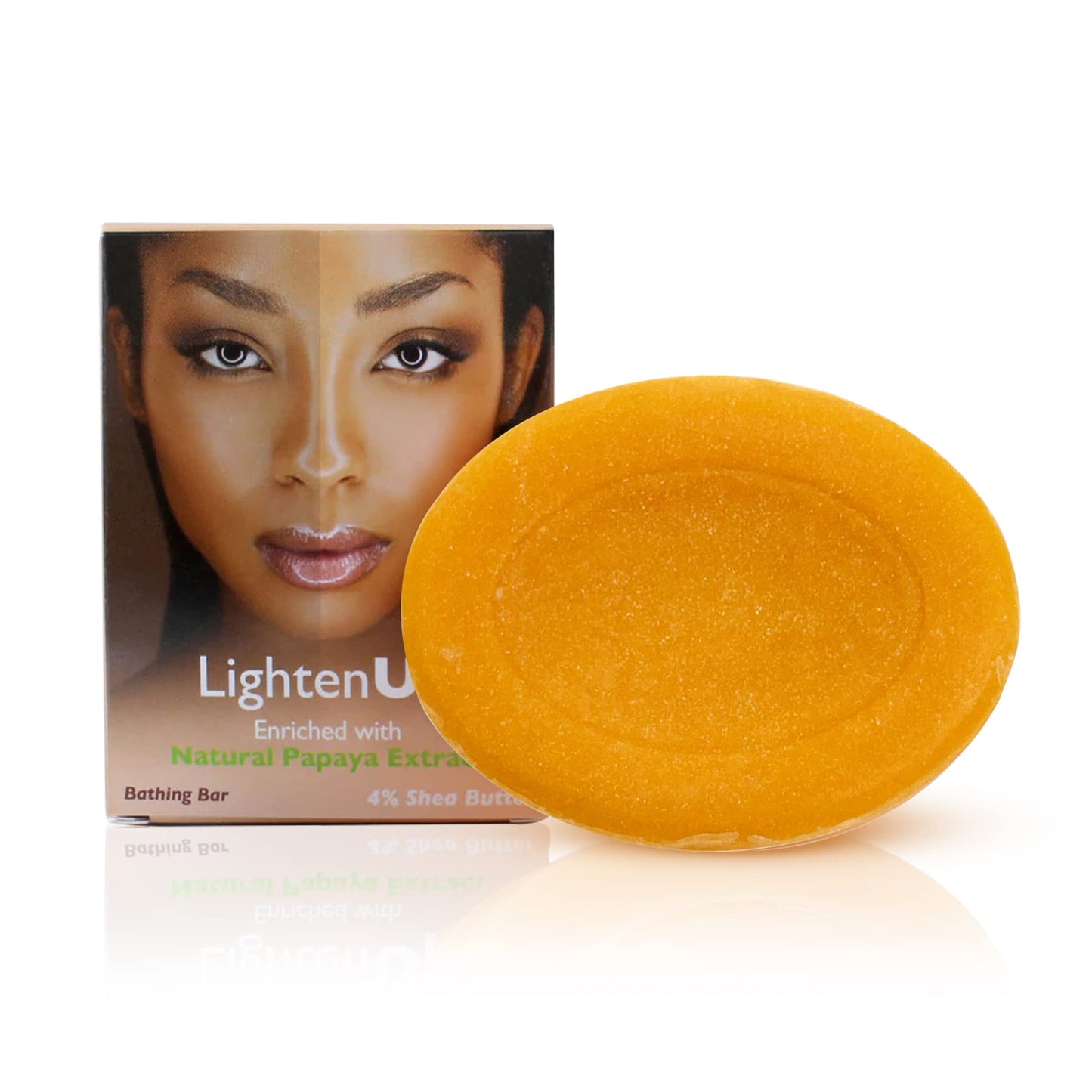 Lighten-Up Papaya Soap - 3.38 fl oz / 100 g- Natural Papaya Bar - Moisturizing Exfoliating Soap, Coconut Oil & 4% Shea Butter - Brightening for All Skin Types