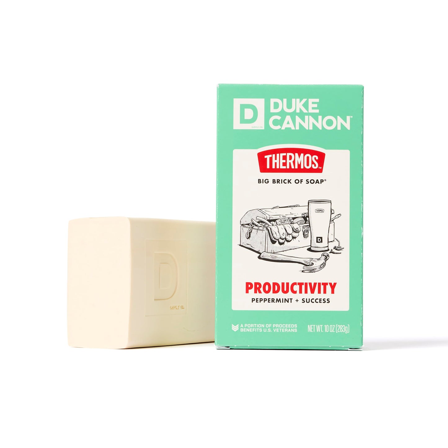 Duke Cannon x THERMOS Productivity Scent Bar Soap for Men, Large Brick Bar Soap, 10 oz