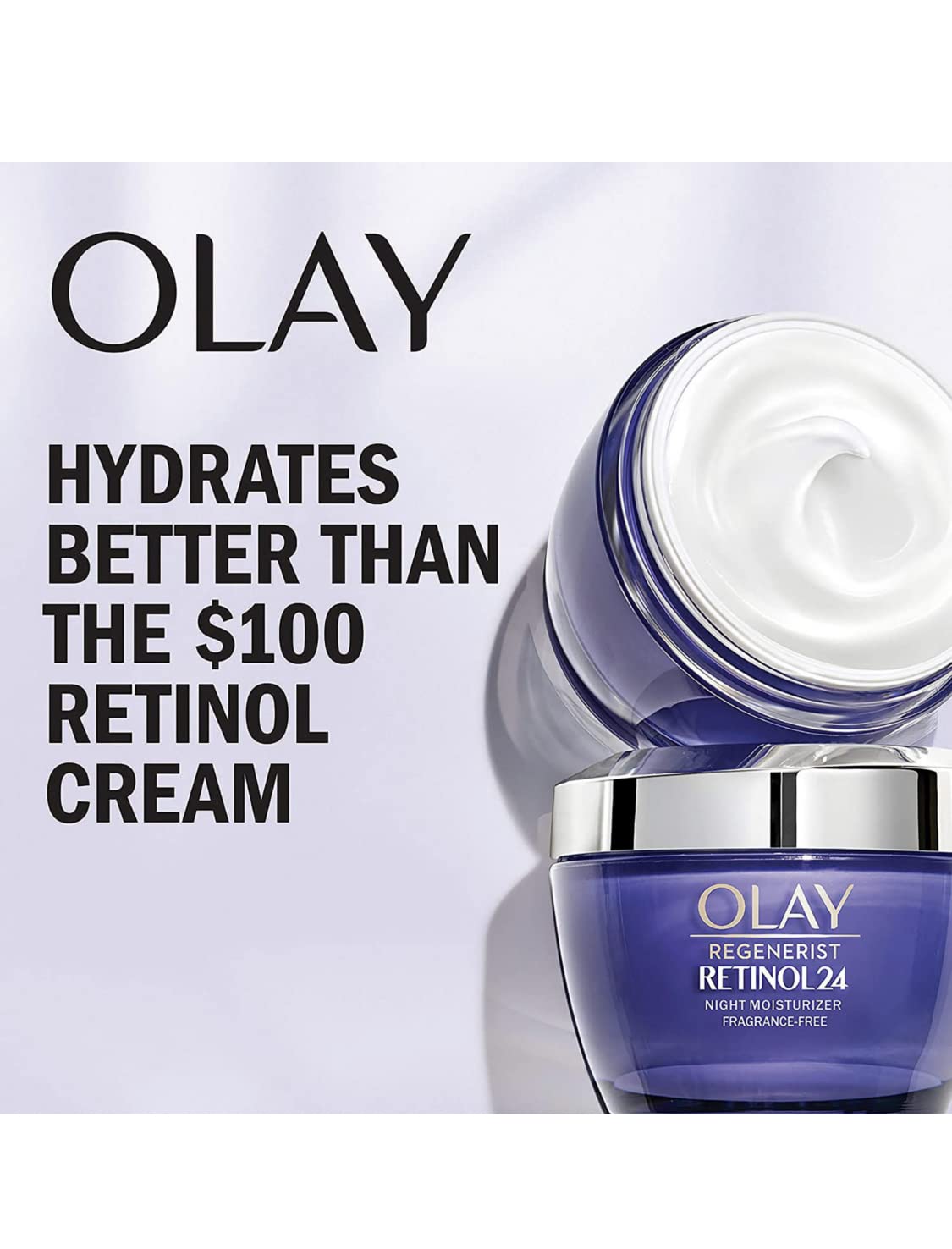 Olay Retinol + Peptide 24 Night Moisturizer - Fragrance-Free, 1.7 OZ (2 Pack)