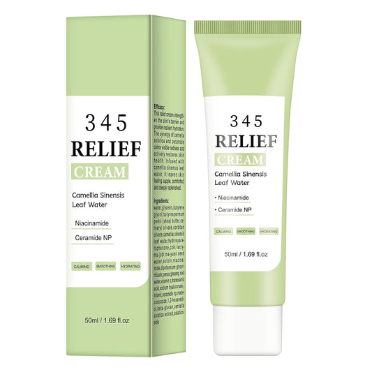 IREV 345 Relief Cream - Face Moisturizer for Soothing Blemishes | Vitamin C & Ceramides, All Skin Types
