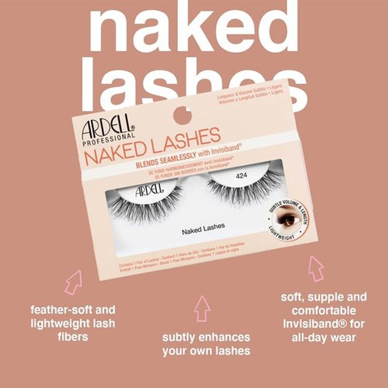Ardell Strip Lashes Naked Lashes #424, 4 Pairs x 1-Pack