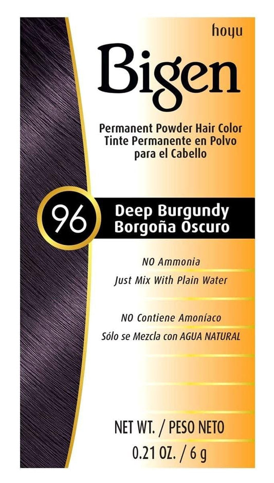 Bigen Permanent Powder Hair Color 96 Deep Burgundy 1 ea 0.21 oz (Pack of 3)