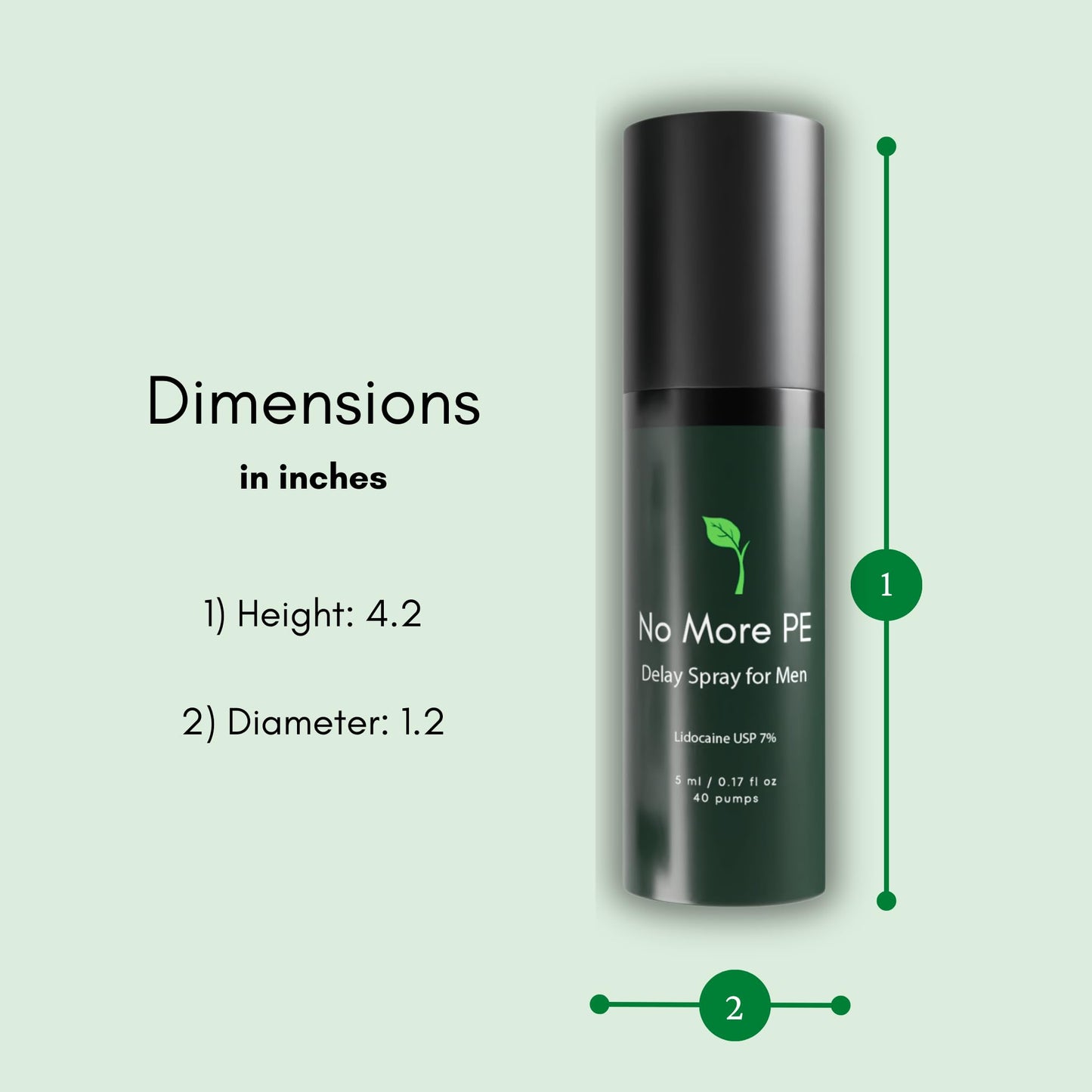 No More PE Desensitizing Delay Spray for Men 5 ml (40 Pumps), Unscented Climax Control Delay Spray with Improved Numbing Effect, Increases Men’s Time in Bed
