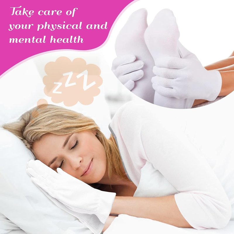 Paxcoo 12 Pairs XL White Cotton Gloves - Moisturizing Hand Spa & Eczema Care
