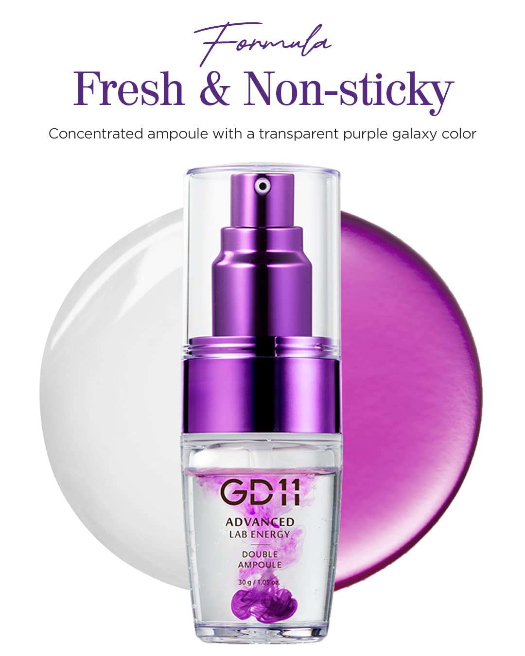 GD11 Advanced Lab Energy Double Ampoule, Stem Cell Extract with Peptide Complex & Hyaluronic Acid, Firming Face Serum for Elasticity, Fine Lines & Wrinkles, Korean Skincare (1.05 oz / 30g)