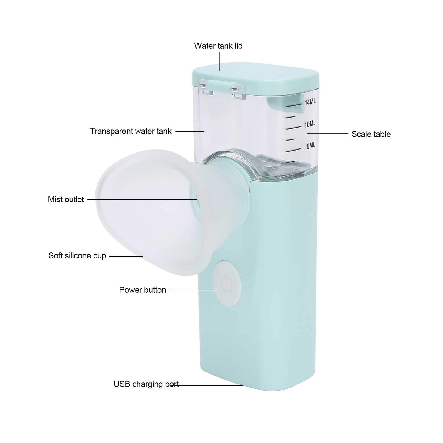 Brrnoo Eye Spray USB Charging Handheld Eye Care Spray, Mist for Tired and Dry, Portable Moisturizing Soothing Machine New moisturizing instrument cyan blue