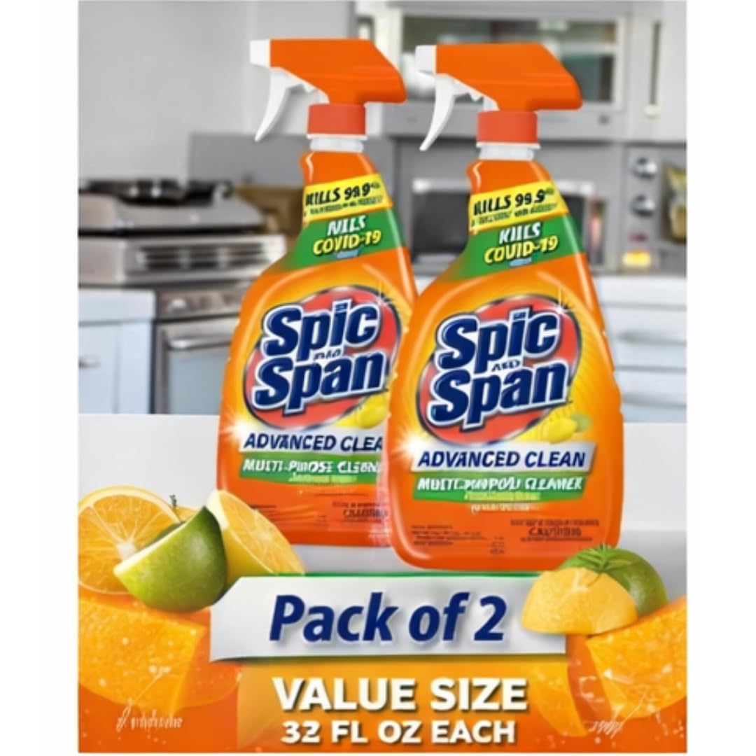 Spic & Span Advanced Clean Multi-Purpose Cleaner Spray, Fresh Citrus Scent, 32 fl oz (Pack of 2)