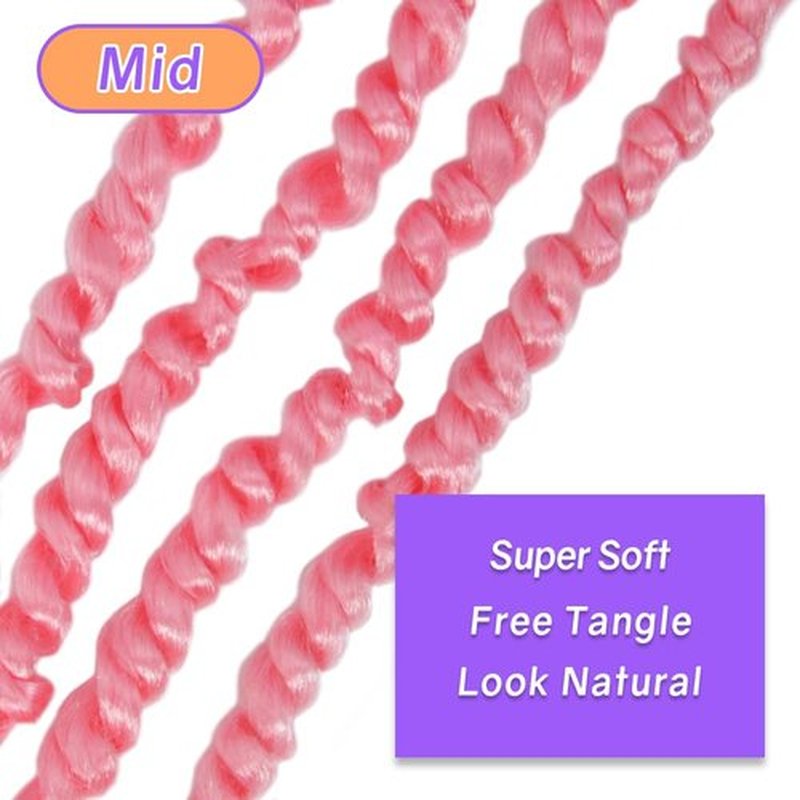 LOCSBYHAND 30 Inch Long Pre-looped/twisted Passion Twist Crochet Hair 4 Packs for Mixed-color Using (4 Packs, Pink)