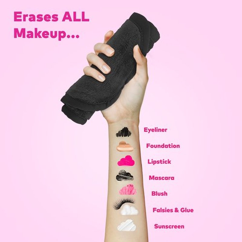 MakeUp Eraser, Erase All Makeup With Just Water, Including Waterproof Mascara, Eyeliner, Foundation, Lipstick and More (Chic Black)
