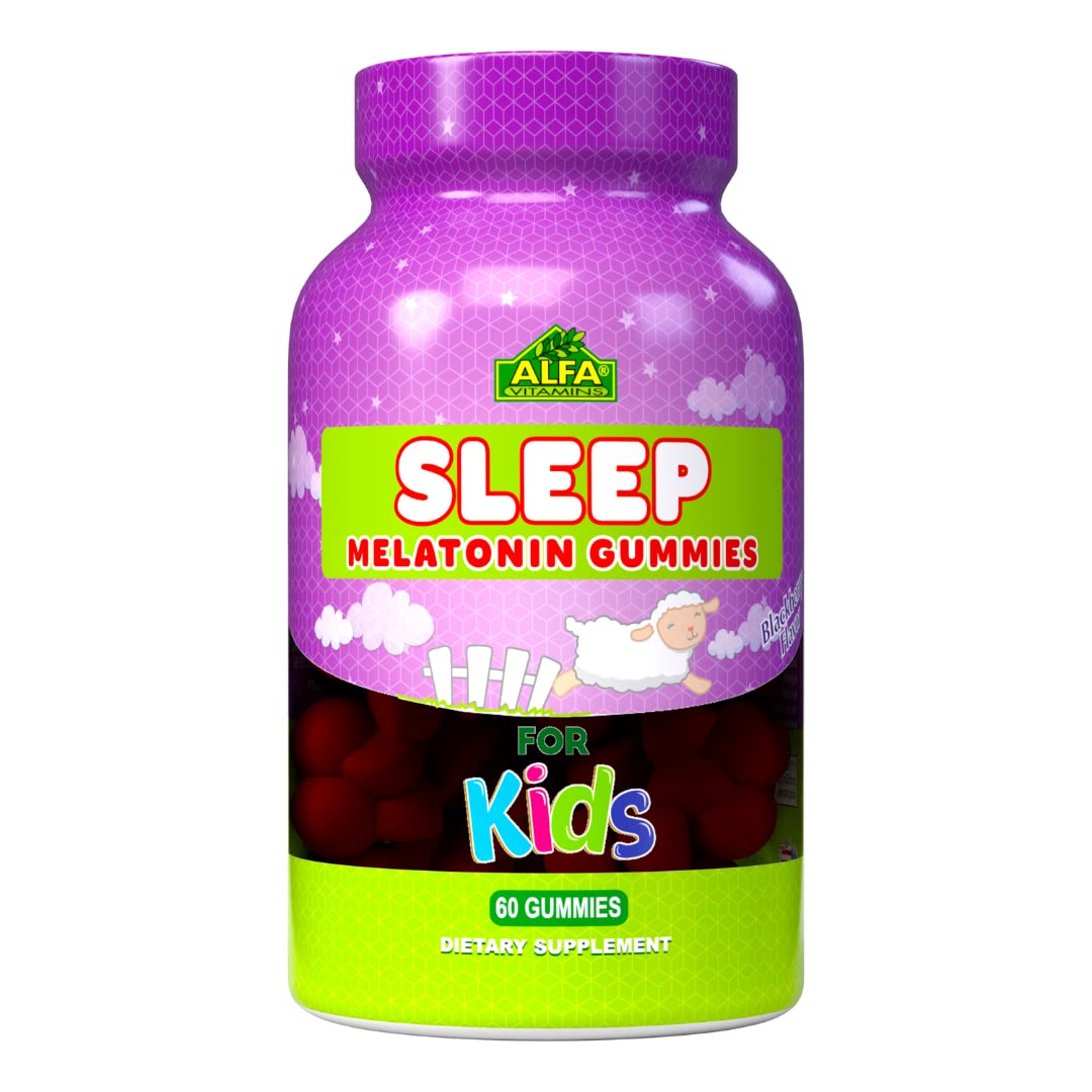 ALFA VITAMINS Melatonin Kids Gummies with 2.5mg for Faster & Better Sleep - 100% Drug-Free - 60 Gummies