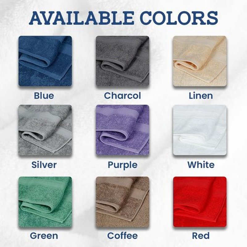 Casa Lino 4 Piece Bath Towel Set | 1 Bath Towel, 2 Wash Cloth, 1 Hand Towels | Bathroom Essentials for New Home, 100% Cotton Luxury Towels, Highly Absorbent Bathroom Set, Brown