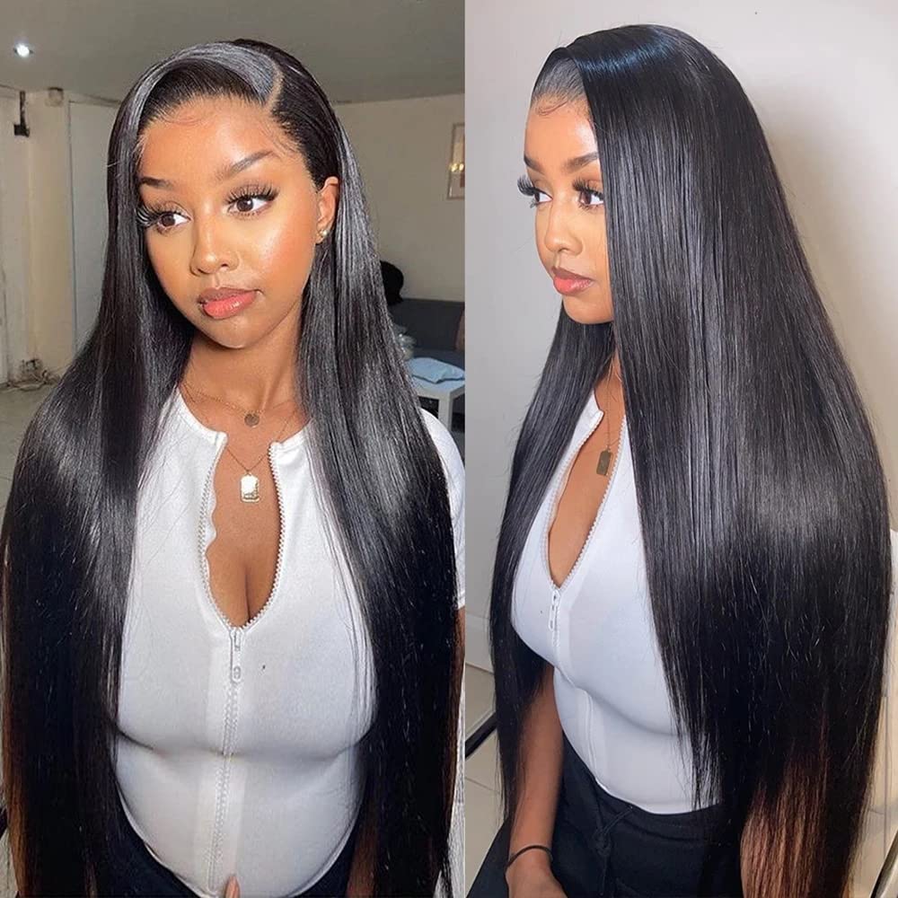 QinMei Virgin Straight Hair 1 Bundles Unprocessed Virgin Straight Brazilian Hair Bundle Remy Human Hair Weave Bundles Natural Black Color(14-inch)