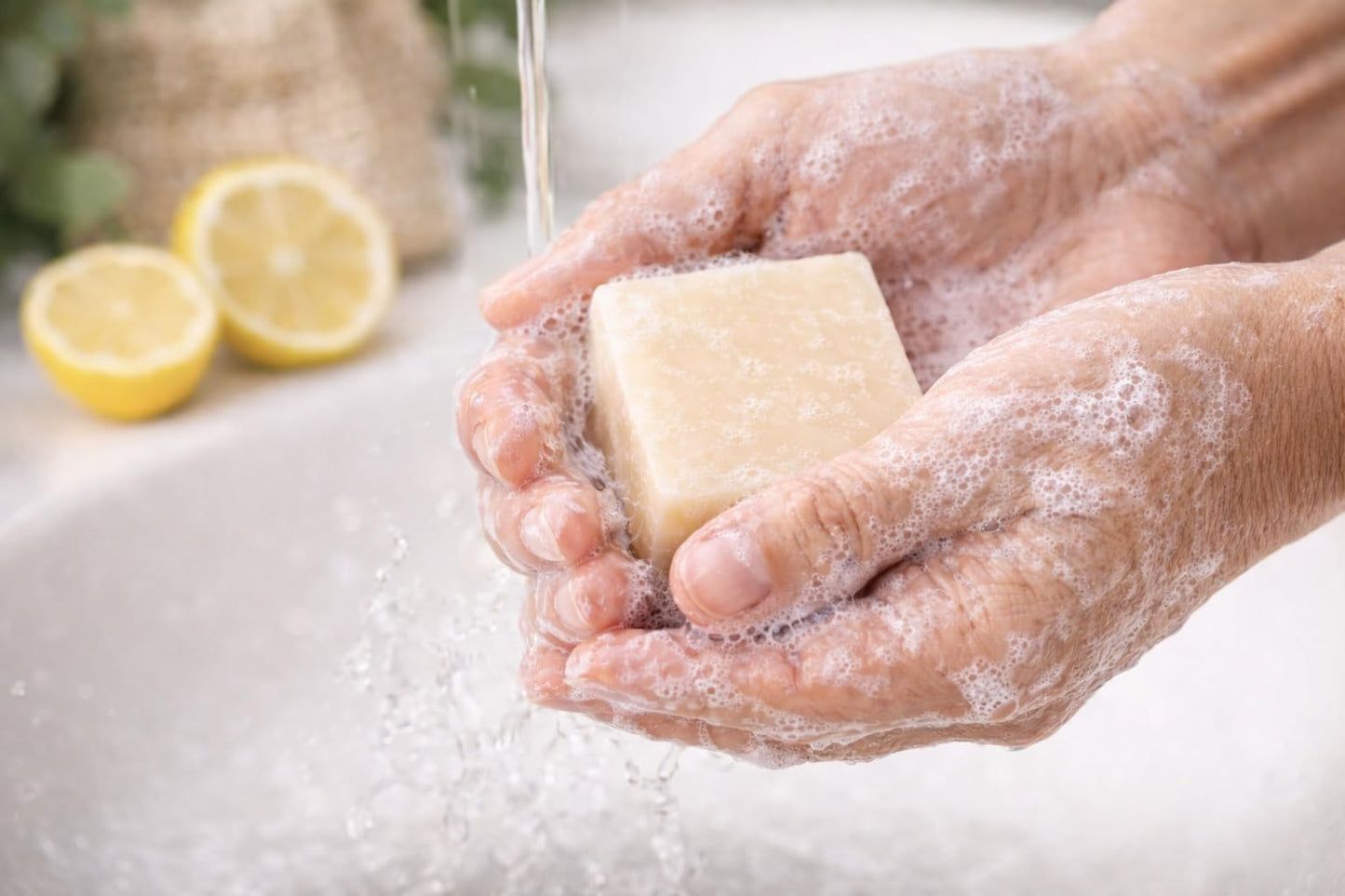 Handmade in USA Natural Tallow Soap, Scent - Sweet Lemon, set of 3