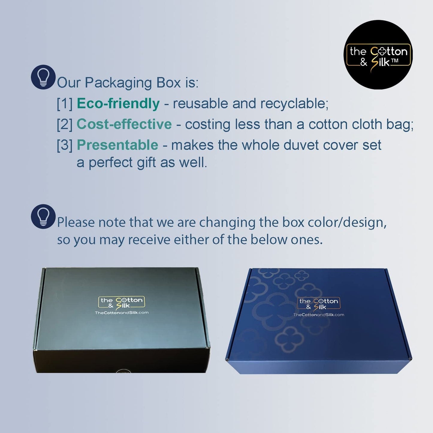 THE COTTON & SILK® 100% Luxury Long-Staple Cotton Duvet Cover - Soft & Breathable - Include 1 Duvet Cover with Corner Ties & Hidden Zipper - Misty Blue, Twin XL